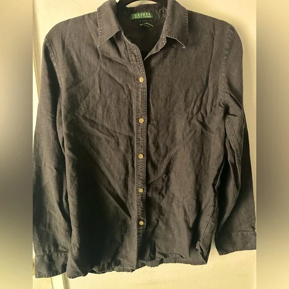 Black Button-Up Shirt - Picture 1 of 4